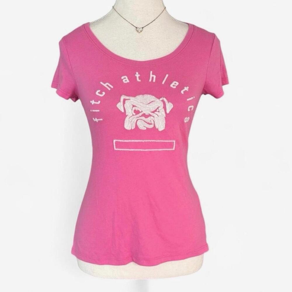 Y2K Pink Abercrombie & Fitch baby tee graphic text Size XL kids fits womens S-XS